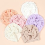 婴儿帽厂家-夏季纯色透明网眼蝴蝶结蕾丝套头帽