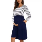 可定制孕妇连衣裙供应商-花卉印花休闲及膝A字裙