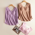 孕妇睡衣套装供应商-短袖哺乳睡衣平针织物