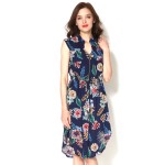 夏季孕妇连衣裙工厂-无袖花卉人造丝哺乳裙