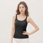 孕妇吊带衫工厂-抗菌莫代尔内置文胸前扣上衣