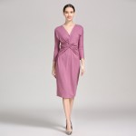 春秋孕妇连衣裙厂家-七分袖V领哺乳裙