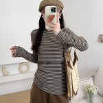 孕妇运动衫厂家-高领哺乳睡眠护理条纹上衣