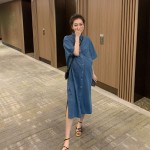 加大码孕妇连衣裙供应商-牛仔裙宽松超大款式