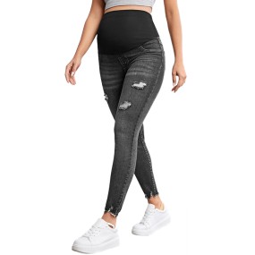 Custom Maternity Jeans Manufacturer - Skinny Fit High Waistband Super Stretch Belly Jeans