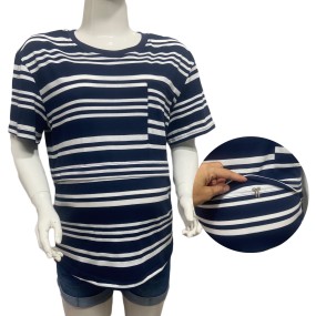 Nursing Tops Supplier - Cotton Pocket Short Sleeves Breastfeeding Clothes
