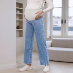 孕妇裤厂家-直筒牛仔裤托腹裤休闲装