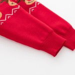 圣诞家庭装供应商-3D卡通驯鹿印花配套连帽衫上衣