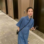 加大码孕妇连衣裙供应商-牛仔裙宽松超大款式