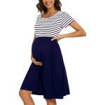 可定制孕妇连衣裙供应商-花卉印花休闲及膝A字裙