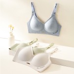 护理文胸工厂-纯色易开前襟透气有钢圈文胸