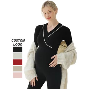 Pregnant Women Pyjamas Manufacturer - Crossover Breastfeeding Open Tops Adjustable Trousers