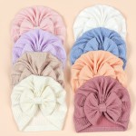 婴儿帽厂家-夏季纯色透明网眼蝴蝶结蕾丝套头帽