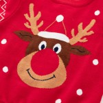 圣诞家庭装供应商-3D卡通驯鹿印花配套连帽衫上衣
