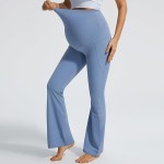 瑜伽孕妇裤供应商-高腰纯色休闲弹力腰打底裤