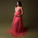 孕妇礼服供应商-可爱雪纺孕期裙用于摄影