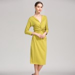 春秋孕妇连衣裙厂家-七分袖V领哺乳裙