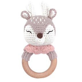 钩编摇铃工厂-手工泰迪熊出牙安抚