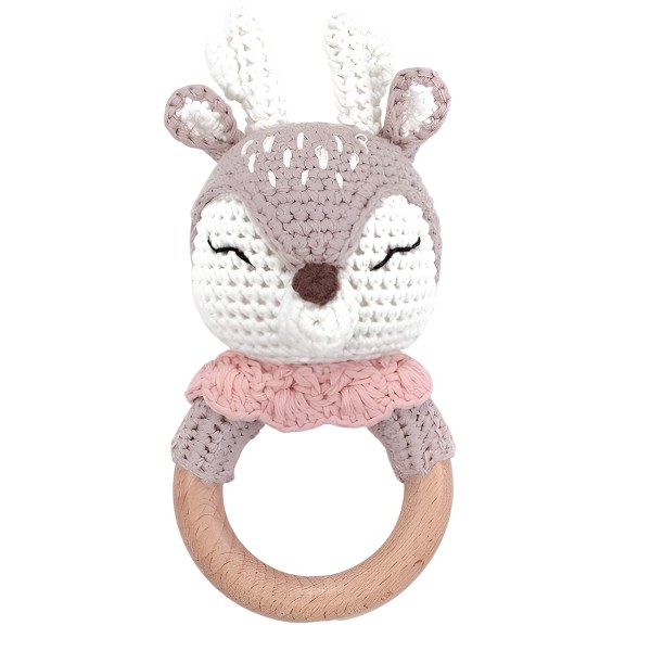 钩编摇铃工厂-手工泰迪熊出牙安抚