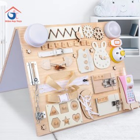 旅行玩具供应商-2合1LED灯工具箱忙碌板