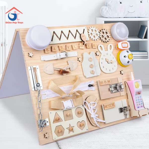 旅行玩具供应商-2合1LED灯工具箱忙碌板