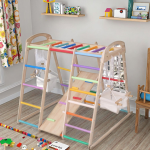 丛林健身房供应商-儿童室内木质蒙氏攀爬架