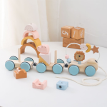 拖拉车玩具供应商-木质学前早教玩具