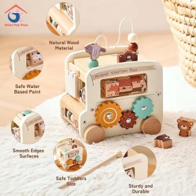 Wooden Toy Car Factory - Six-Sided Five-in-One Educational Car