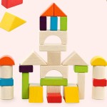 彩虹积木工厂-木质颜色识别堆叠玩具