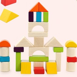 彩虹积木工厂-木质颜色识别堆叠玩具