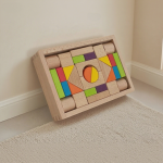 彩虹积木工厂-木质颜色识别堆叠玩具