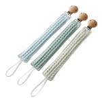 奶嘴夹供应商-华夫格棉防掉安抚奶嘴链