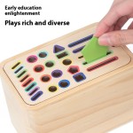 堆叠玩具供应商-7色木质人杯匹配球