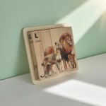 动物拼图供应商- DIY木质雕刻印花装饰品