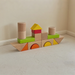彩虹积木工厂-木质颜色识别堆叠玩具