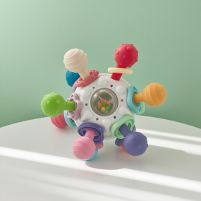 木质摇铃生产厂家-手工钩编动物安抚礼物