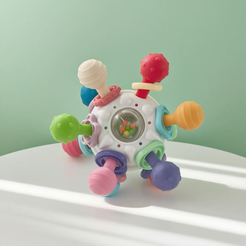 木质摇铃生产厂家-手工钩编动物安抚礼物