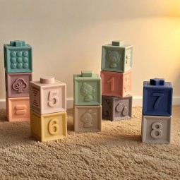 婴儿积木工厂-40件硅胶柔软堆叠洗澡玩具