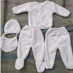 新生儿服装工厂-5件0-6个月法兰绒服装休闲冬季上衣帽子裤子