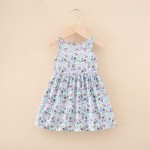 女孩棉质连衣裙工厂-1-7年刺绣连衣裙无袖夏季太阳裙花卉