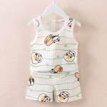 男婴服装供应商-6个月-4年可爱印花背心和短裤2件套背心
