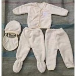 新生儿服装工厂-5件0-6个月法兰绒服装休闲冬季上衣帽子裤子