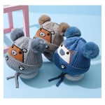 婴儿冬季帽供应商-0-3年棉质男孩无檐帽秋季女孩圣诞无檐帽