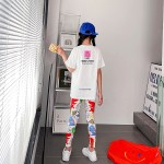 女婴打底裤工厂-3-12年弹力裤卡通印花夏季裤子