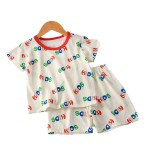 幼儿服装套装工厂-1-8年夏季连衣裙T恤短裤2件套