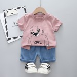 男婴服装套装工厂-时尚Polo T恤短裤休闲服装套装