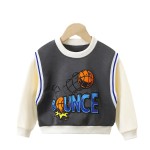 幼儿男孩运动衫厂家-圆领棉质长袖套头衫卡通印花