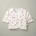 新生儿医院套装供应商-男女通用100%棉长袖纽扣上衣和裤子