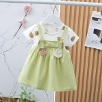 幼儿女童连衣裙工厂-蝴蝶结荷叶边薄纱短袖女婴芭蕾舞裙