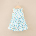 女婴连衣裙厂家-简约乐趣无袖卡通小女孩连衣裙